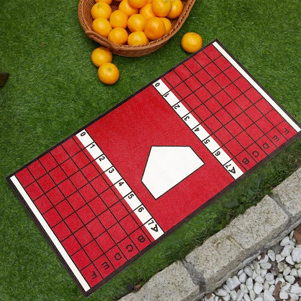 Baseball and Softball Hitting Mat with Non-Slip Backing High-Visibility Stance Guide Cushioned Surface for Batting Practice