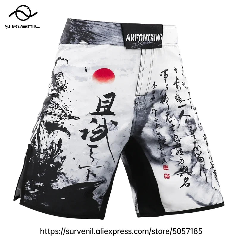 MMA Shorts Kickboxing Short Men's Fight Shorts Mixed Martial Arts BJJ Jiu Jitsu Muay Thai Pants Grappling Boxing Training Trunks