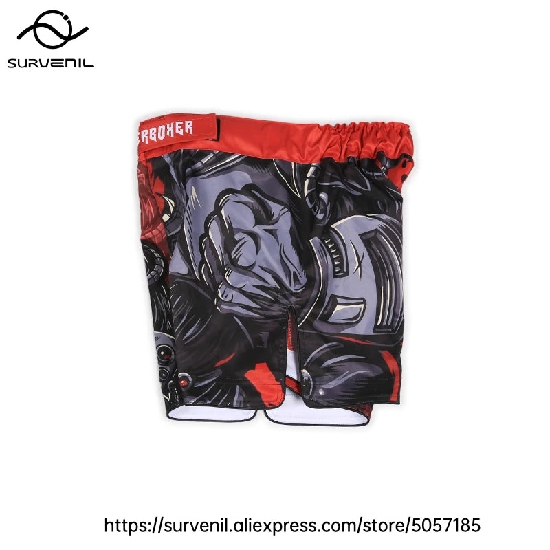 MMA Shorts Men Women Pro Style Fight Shorts for Muay Thai BJJ Training Quick Dry Split Design Jiu Jitsu Boxing Grappling Shorts