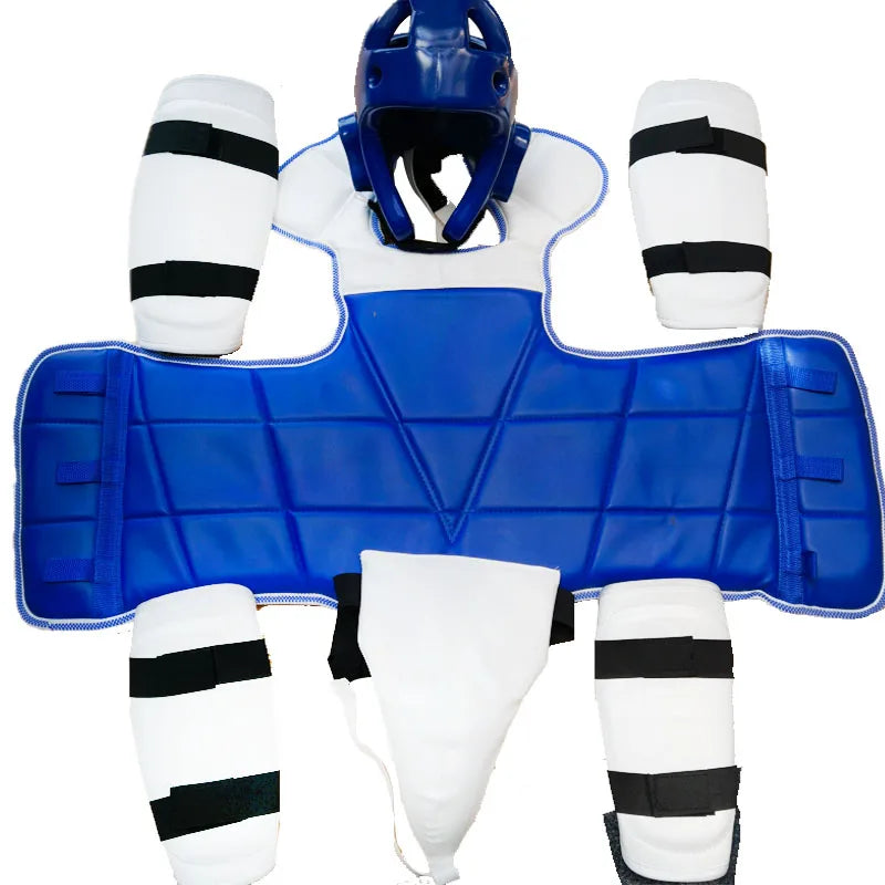 WTF Taekwondo Glvoes Karate Vest Body Protector Sparring Gear Arm Shin Chest Guard Helmet MMA Training Set Equipment kickboxing