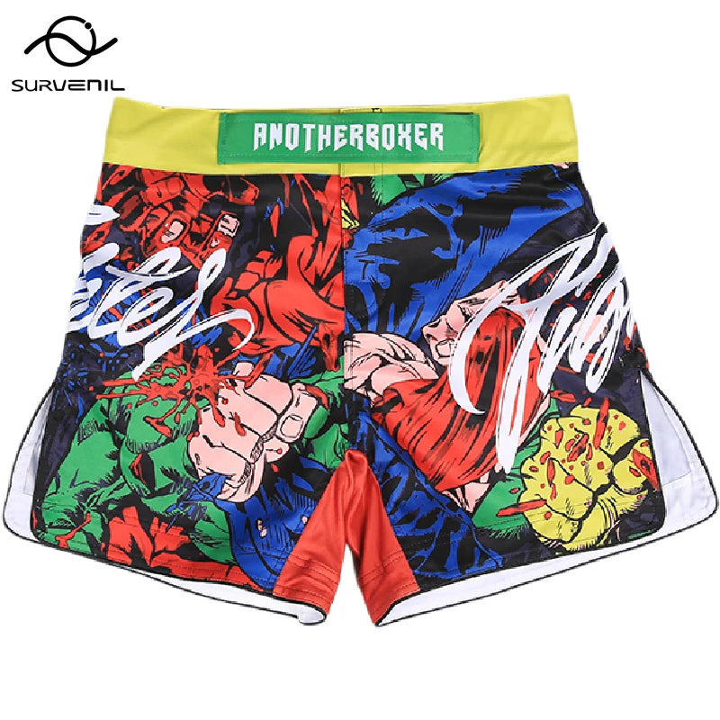 MMA Shorts Men Women Pro Style Fight Shorts for Muay Thai BJJ Training Quick Dry Split Design Jiu Jitsu Boxing Grappling Shorts