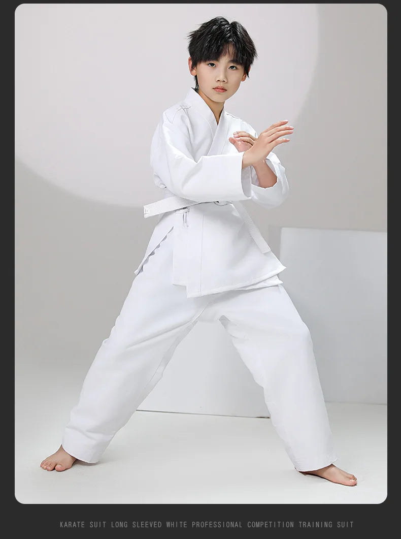 New Breathable karate uniform for kids and adults lightweight pants and jackets martial arts uniform with free belt for students