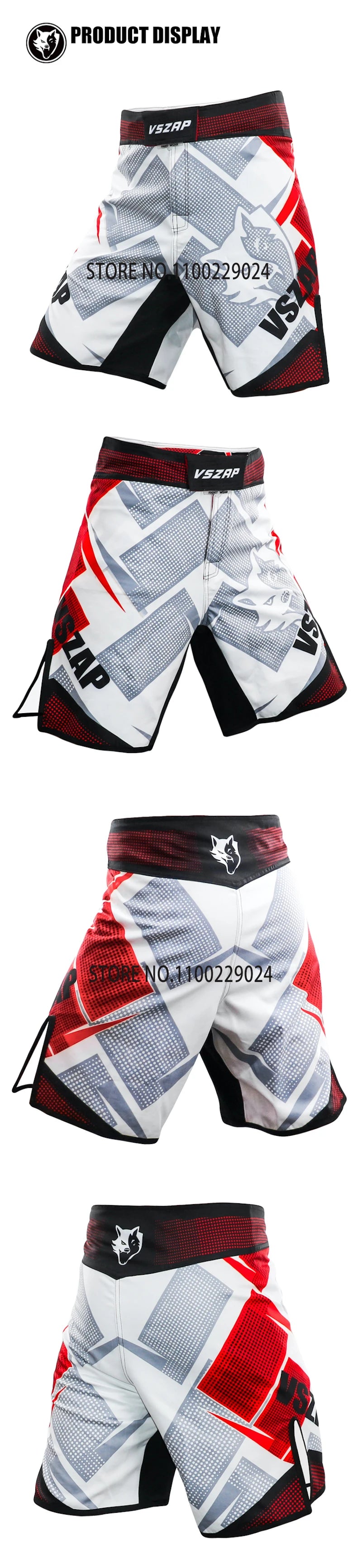 MMA Shorts Men's Boxing Pants VSZAP Kickboxing Training Grappling Shorts Gym Breathable Martial Arts Muay Thai Cage Fight Wear