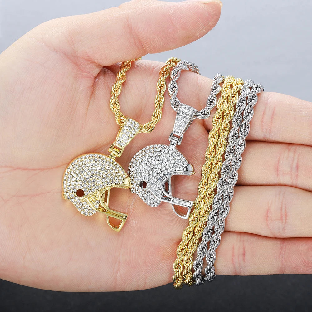 American Football Helmet Pendant For Necklace Making Rugby Ball Sports Jewelry Handcrafted Accessory NFL FOOTBALL HELMET Men