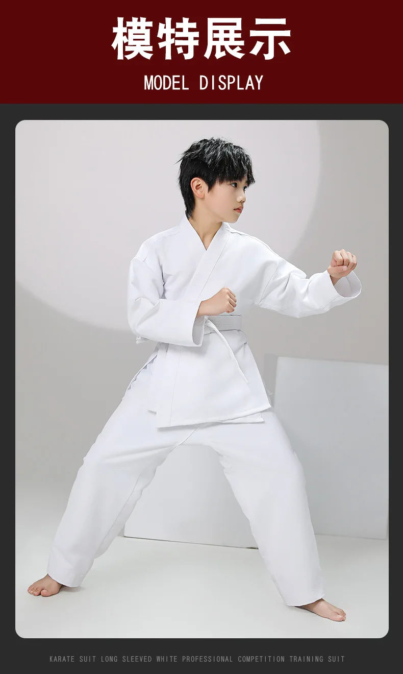 New Breathable karate uniform for kids and adults lightweight pants and jackets martial arts uniform with free belt for students