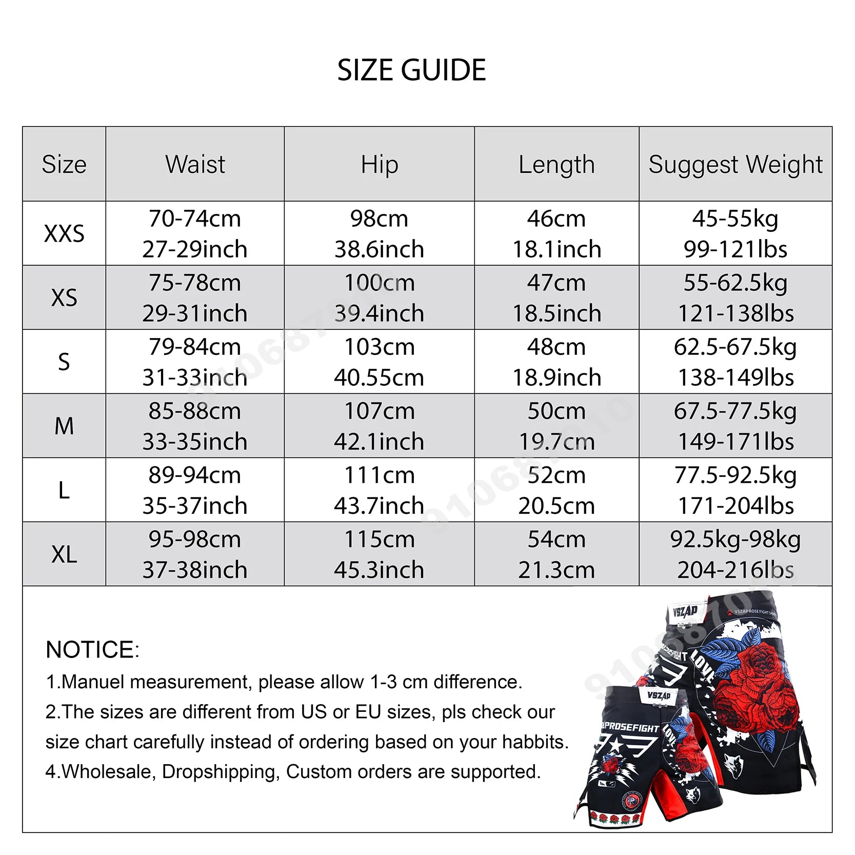 MMA Shorts Men's Boxing Pants VSZAP Kickboxing Training Grappling Shorts Gym Breathable Martial Arts Muay Thai Cage Fight Wear