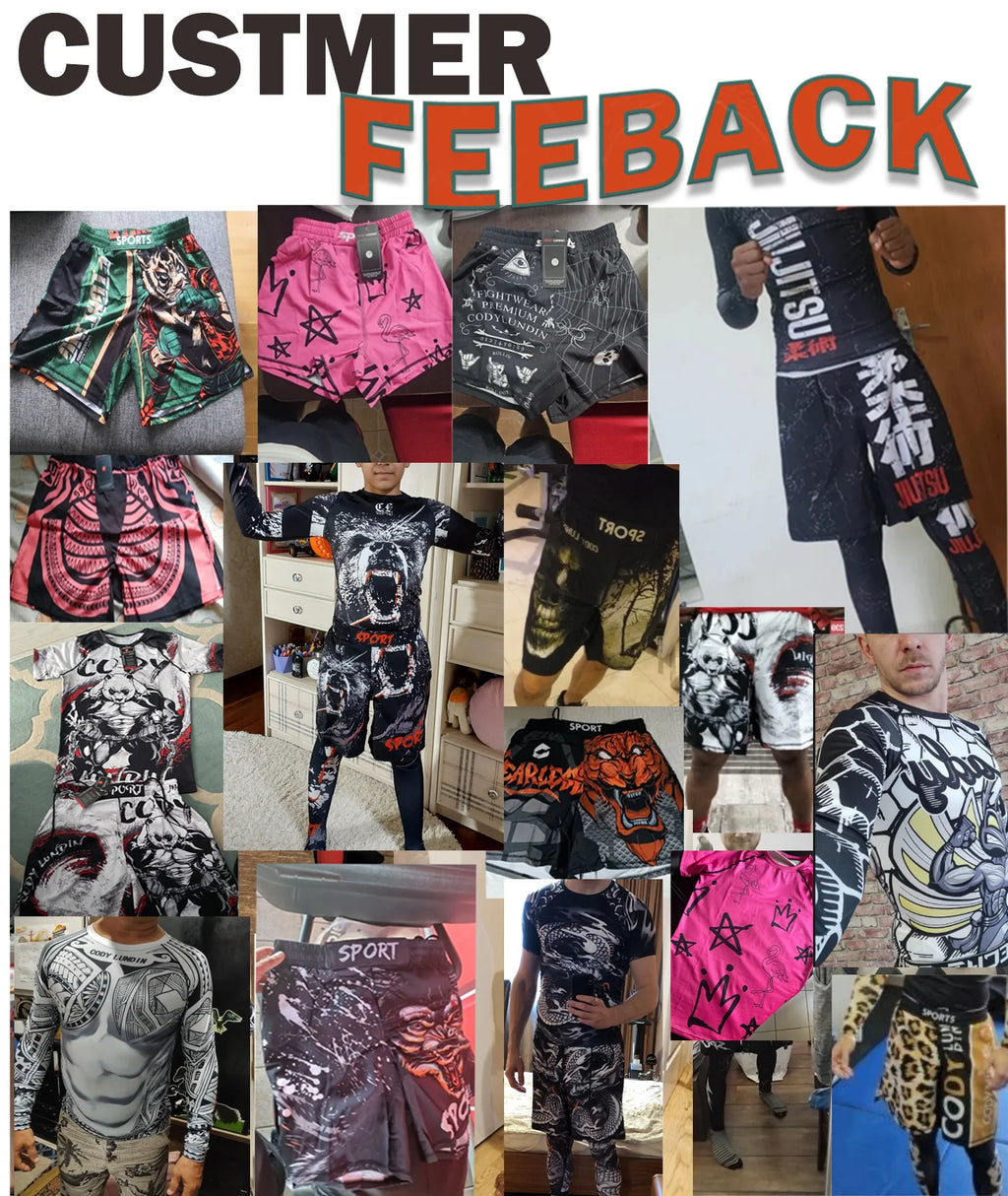 MMA Rashguard T Shirts+Pants Rash Guard Shorts BJJ Tracksuit Boxing Jerseys Muay Thai MMA Compression Men Kickboxing Sport Sets