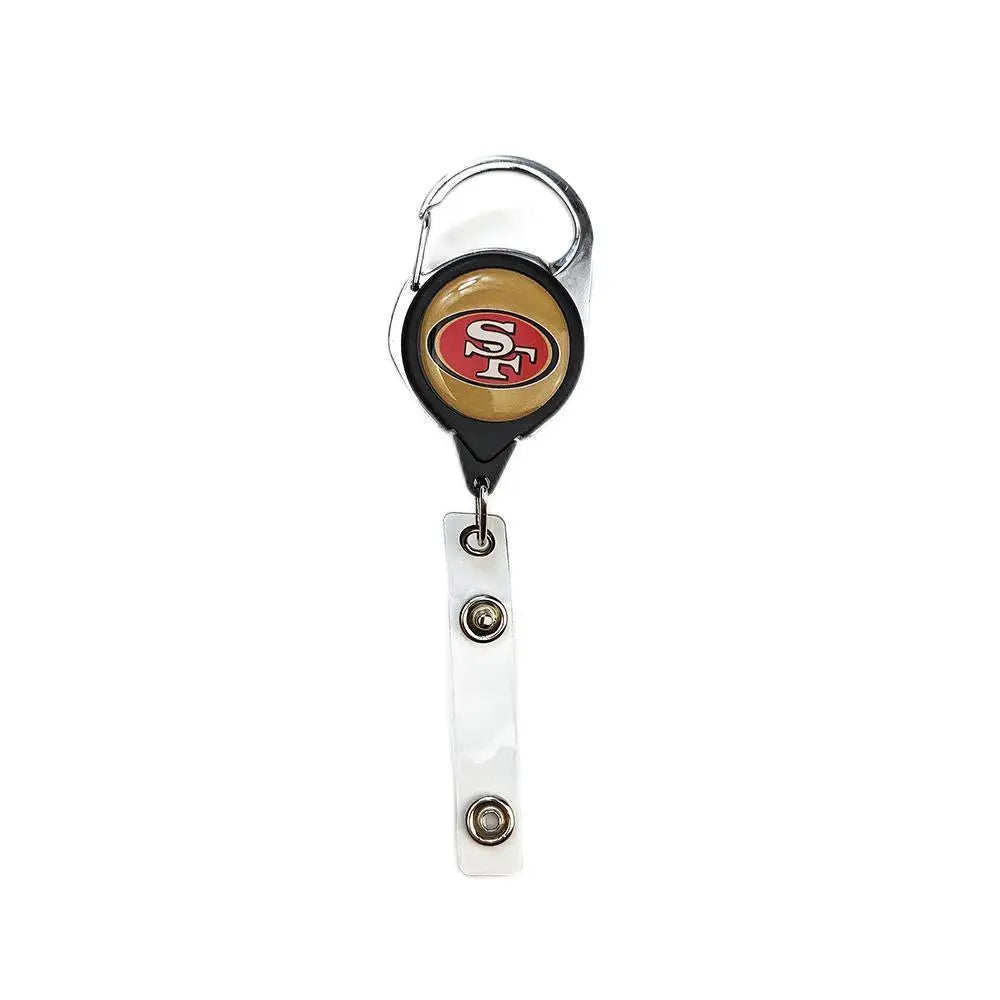 Belt Rope Football nfl Keychain Name Tag Holder Cord Reel Retract ID Card Badge Clip Reel