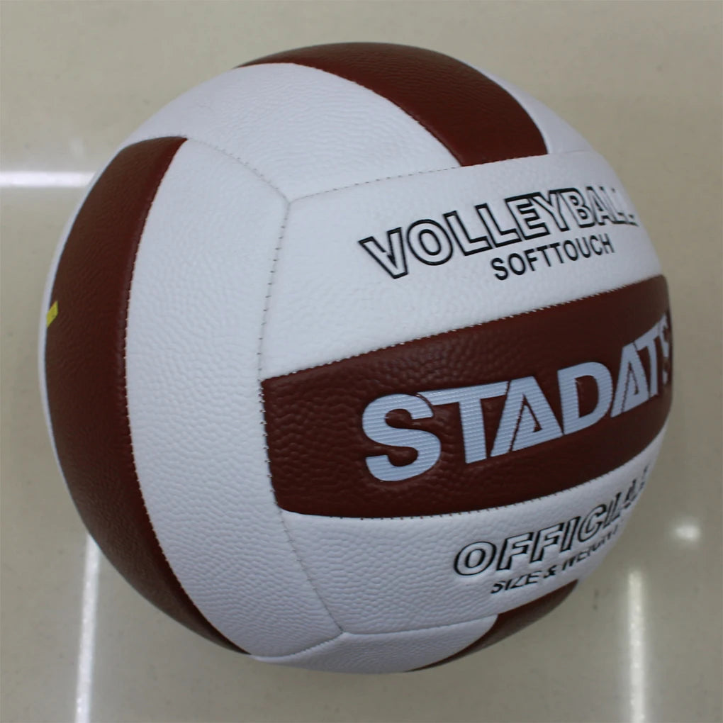 Size 5 Volleyball Professional Volleyballs Middle Primary School Training Soft PU Leak-proof Beach Balls Coffee