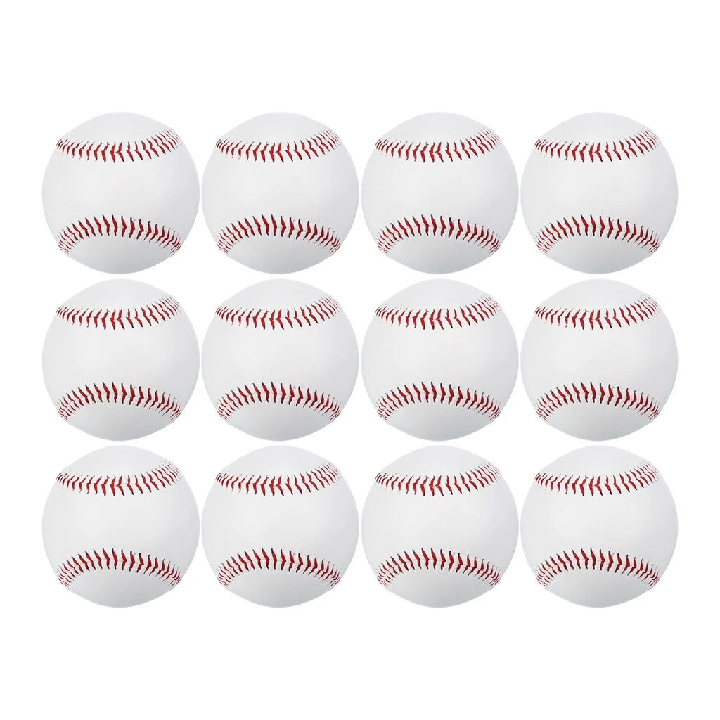 3/6/12pcs Baseball Hard Baseballs Bulk Standard Size Adult Leather Practice Training Baseball Unmarked Baseballs for Pitching 9"