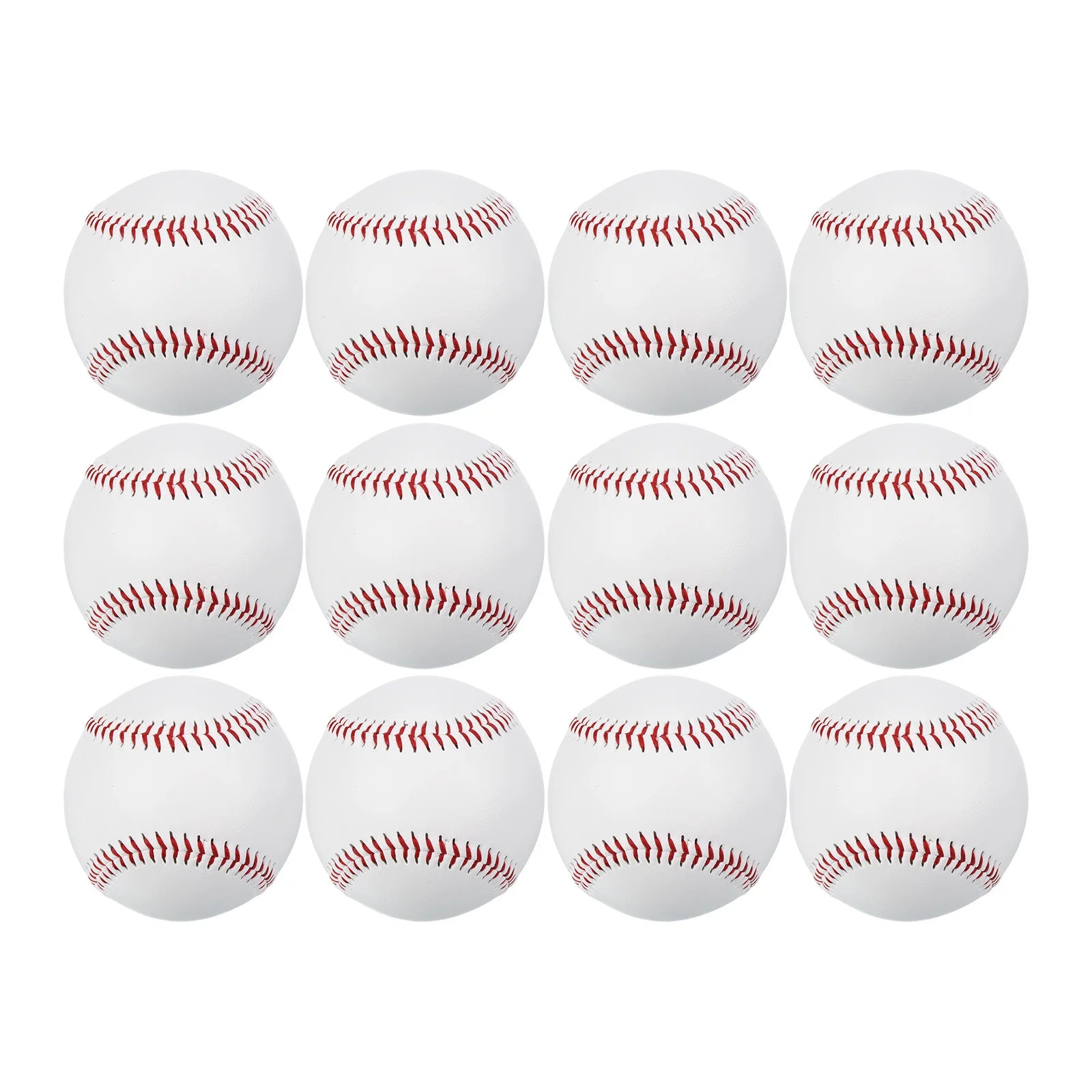 3/6/12pcs Baseball Hard Baseballs Bulk Standard Size Adult Leather Practice Training Baseball Unmarked Baseballs for Pitching 9"