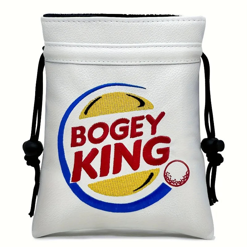 Fashionable golf valuable item white bag, golf bag with drawstring closure, golf handbag, portable golf bag