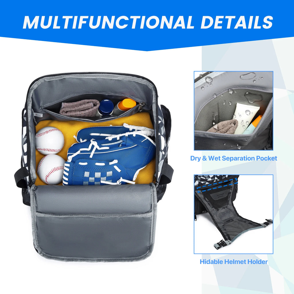 Baseball Equipment Bag Baseball Backpack with Shoe Compartment Softball Bat Bag for Youth Large Capacity Sport Baseball Backpack