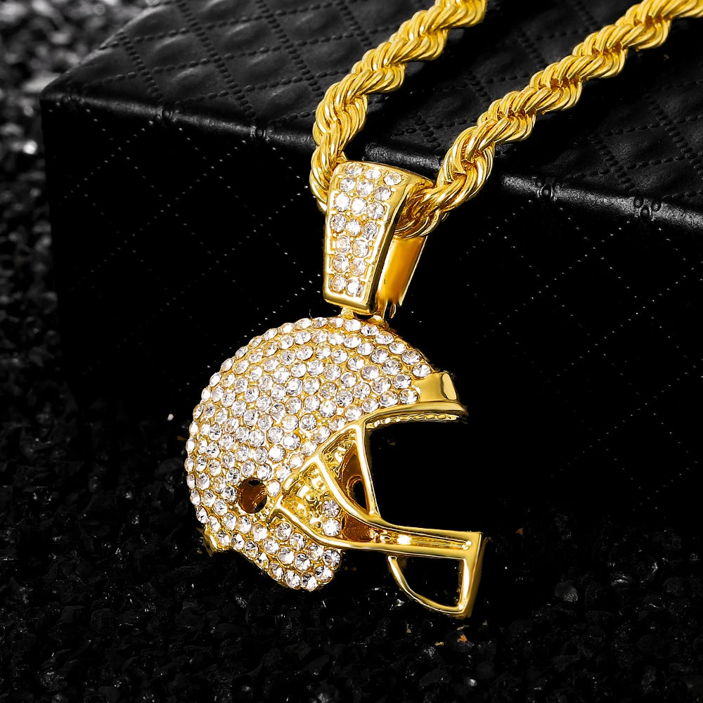 American Football Helmet Pendant For Necklace Making Rugby Ball Sports Jewelry Handcrafted Accessory NFL FOOTBALL HELMET Men