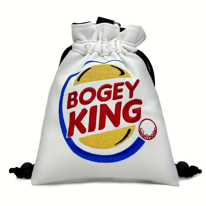 Fashionable golf valuable item white bag, golf bag with drawstring closure, golf handbag, portable golf bag