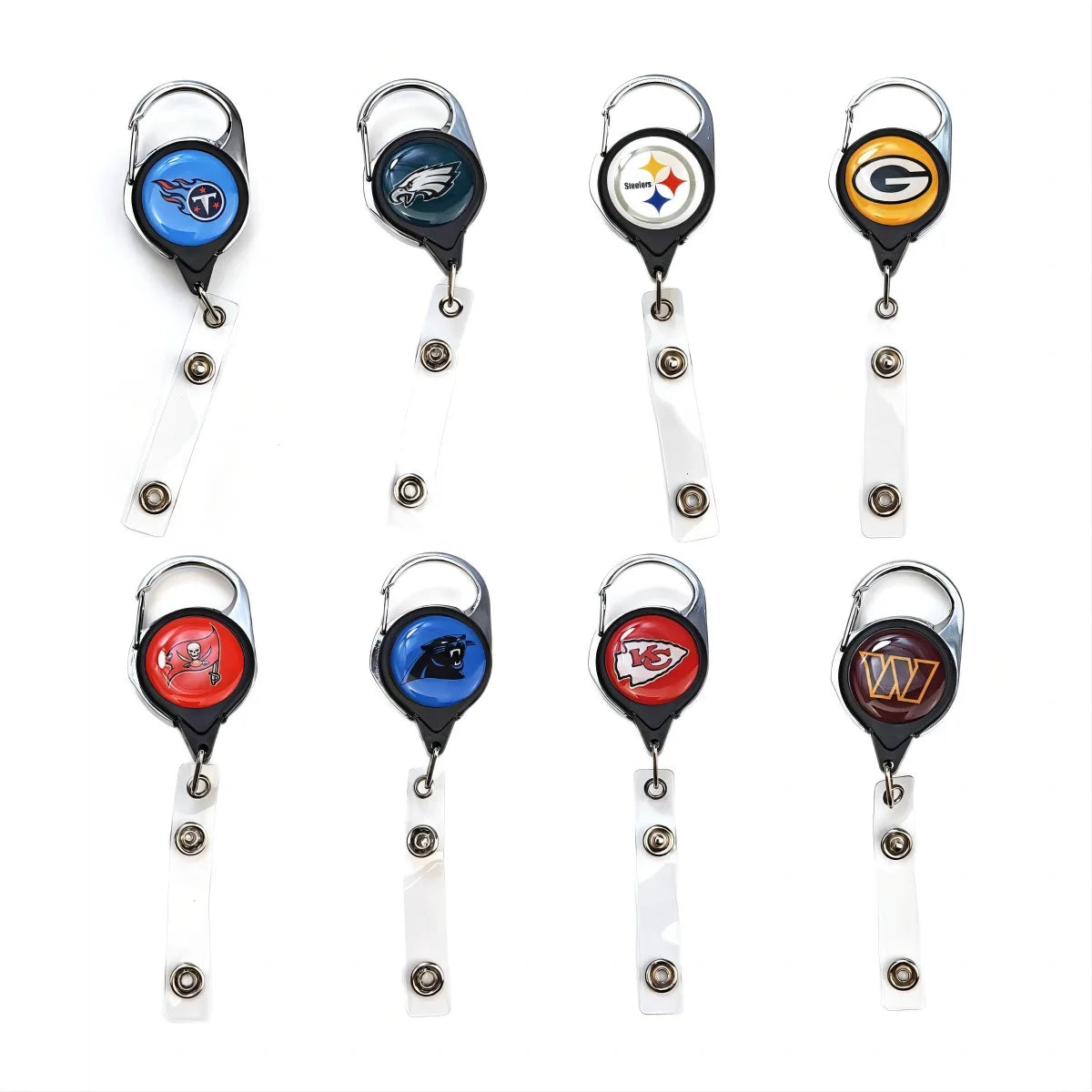 Belt Rope Football nfl Keychain Name Tag Holder Cord Reel Retract ID Card Badge Clip Reel