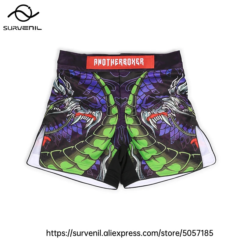 MMA Shorts Men Women Pro Style Fight Shorts for Muay Thai BJJ Training Quick Dry Split Design Jiu Jitsu Boxing Grappling Shorts