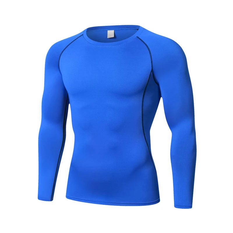 Compression Long Sleeve T Shirt Men Elastic Training T-shirt Gym Fitness Workout Tights Sport Jersey Athletic Running Shirt Men
