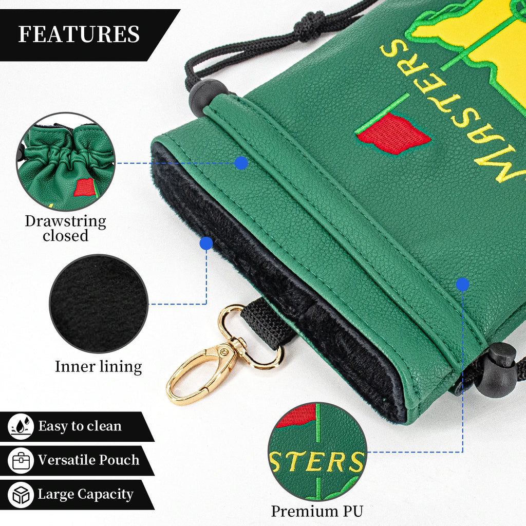 [Green Golf Bag] Portable Valuable Item Bag | Sealed with drawstring, perfect for storing golf balls and golf accessories