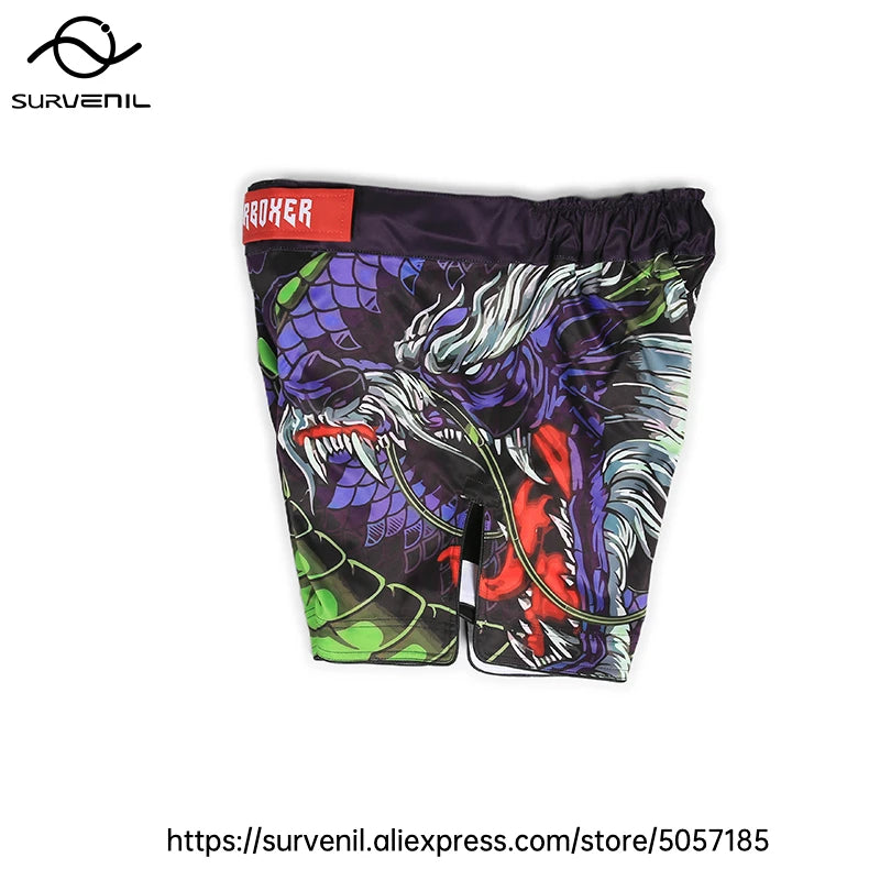 MMA Shorts Men Women Pro Style Fight Shorts for Muay Thai BJJ Training Quick Dry Split Design Jiu Jitsu Boxing Grappling Shorts