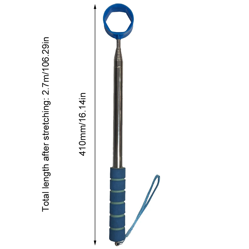 8.86 FT Telescopic Golf Ball Retriever Golf Ball Pick Up Retriever Grabber Stainless Extendable Claw Sucker Tool Golf Accessorie