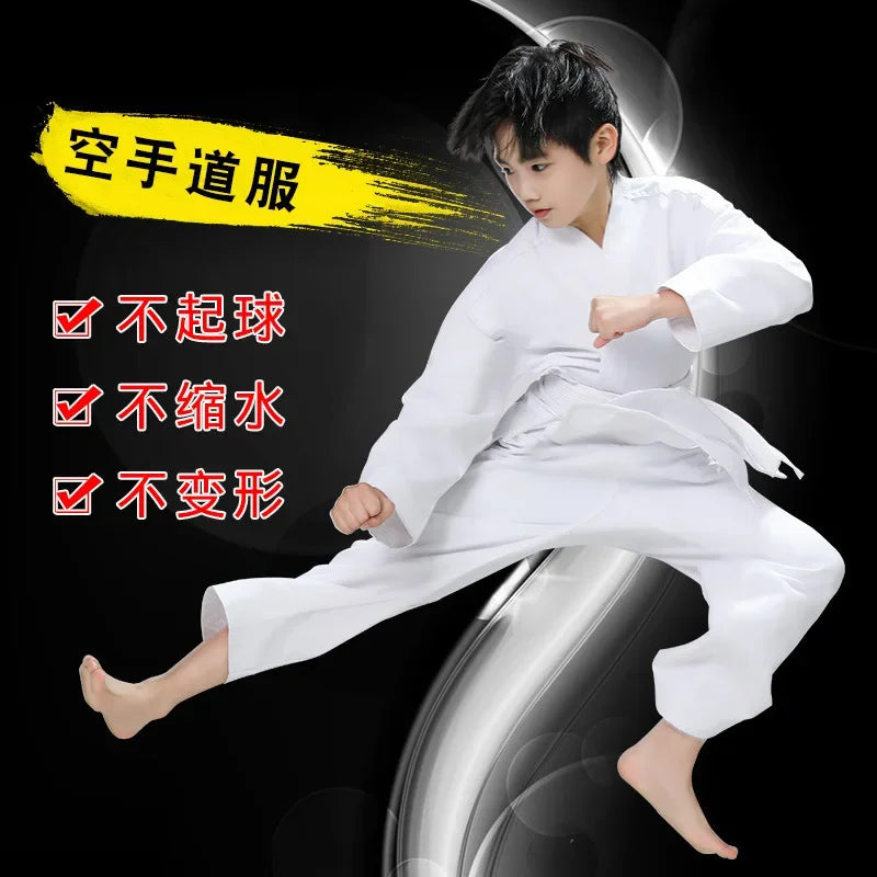 New Breathable karate uniform for kids and adults lightweight pants and jackets martial arts uniform with free belt for students