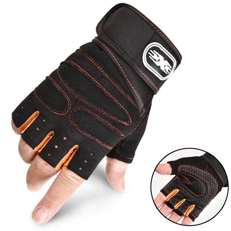 Fitness Half Finger Gloves Men and Women Wrist Guard Sports Dumbbell Riding Non Slip Horizontal Bar Exercise Training Hunting