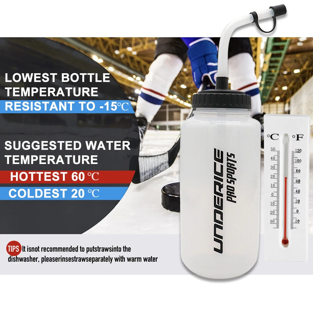 Sports Water Bottle 1000ML Boxing Water Bottle PP/LDPE Ice Hockey Water Bottle BPA Free Hockey Accessories Sports Equipment