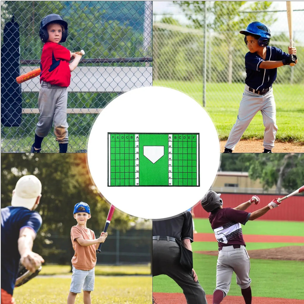 Baseball and Softball Hitting Mat with Non-Slip Backing High-Visibility Stance Guide Cushioned Surface for Batting Practice