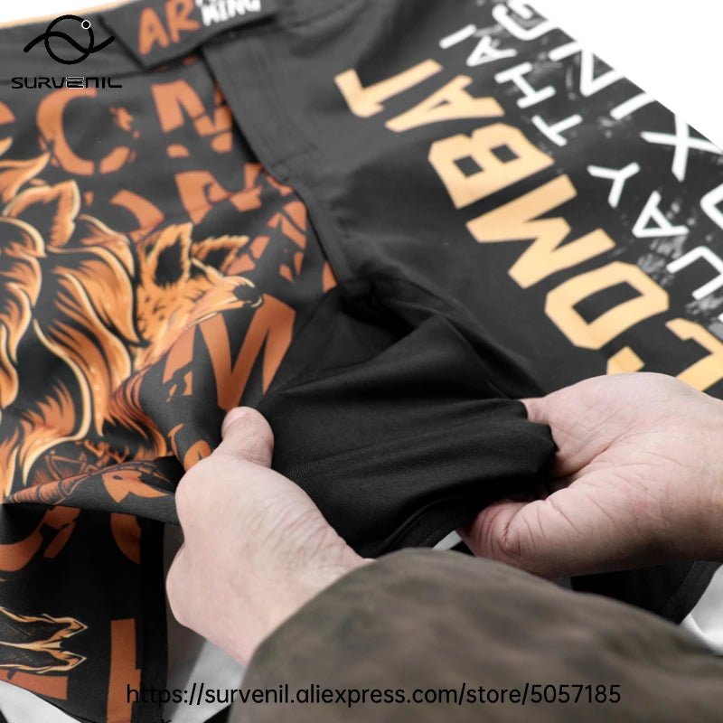 MMA Shorts Kickboxing Short Men's Fight Shorts Mixed Martial Arts BJJ Jiu Jitsu Muay Thai Pants Grappling Boxing Training Trunks
