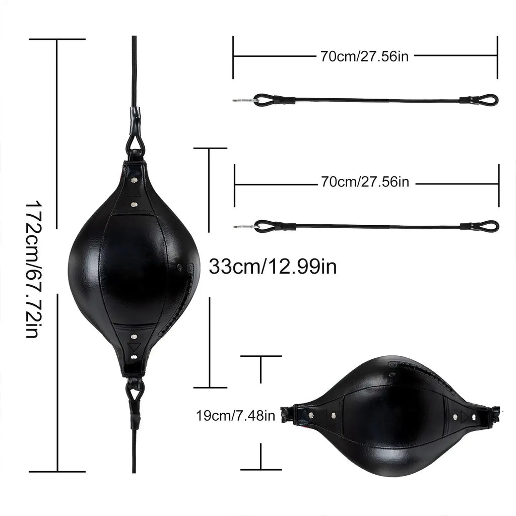 Training Boxing Double End Bag Flexible Punching Ball Hanging Elastic PU Leather Punching Bag for Gym Fitness Boxing Equipment