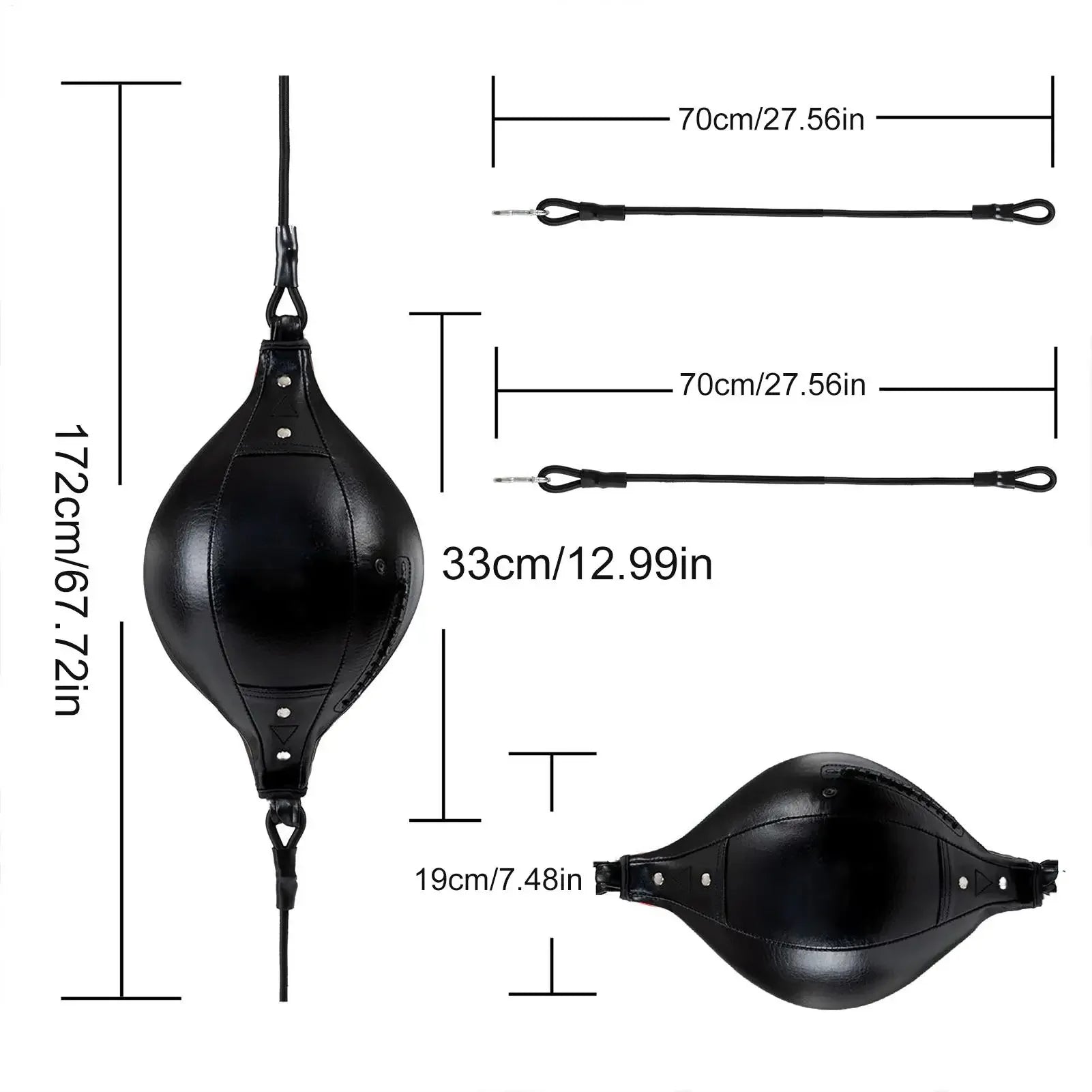 Training Boxing Double End Bag Flexible Punching Ball Hanging Elastic PU Leather Punching Bag for Gym Fitness Boxing Equipment