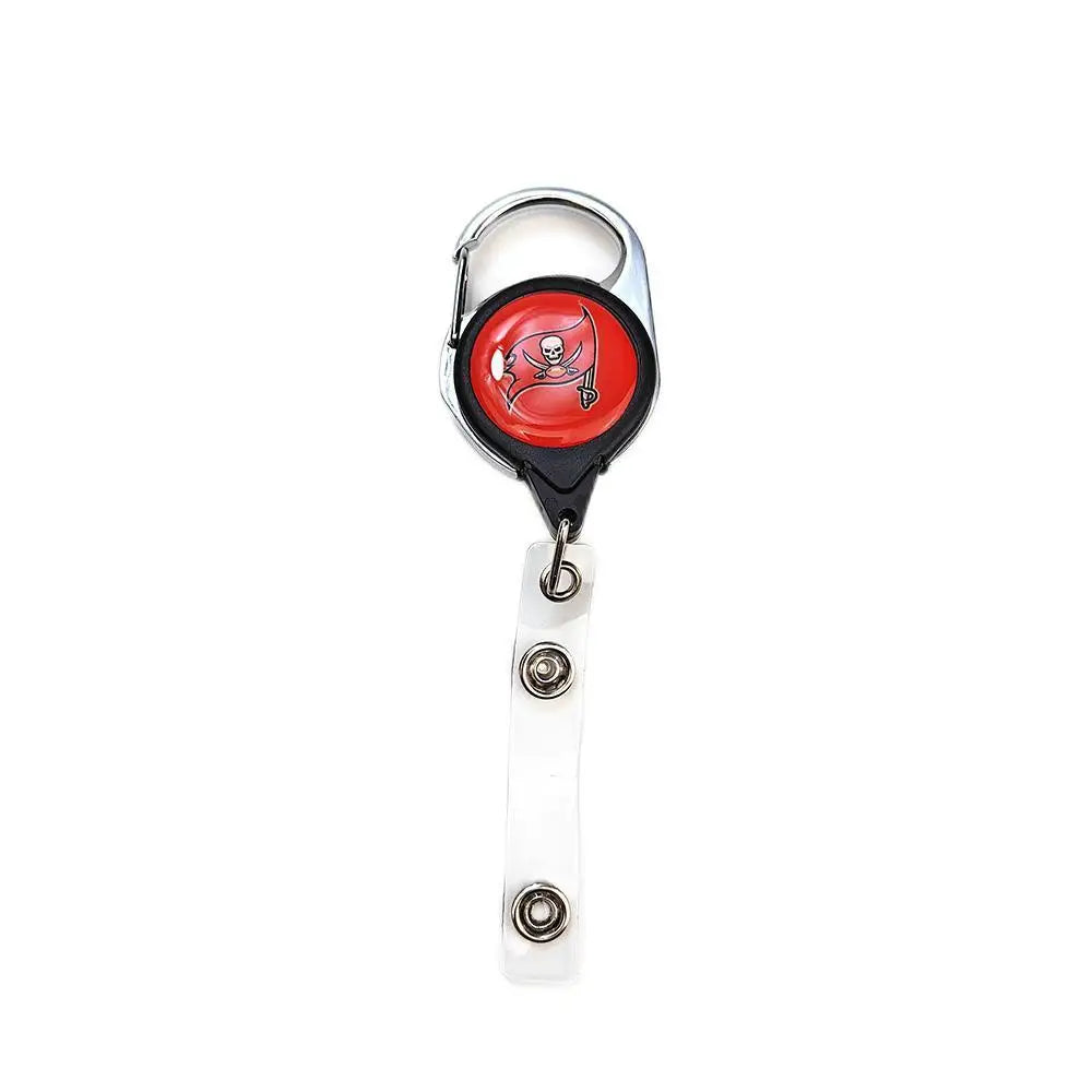 Belt Rope Football nfl Keychain Name Tag Holder Cord Reel Retract ID Card Badge Clip Reel