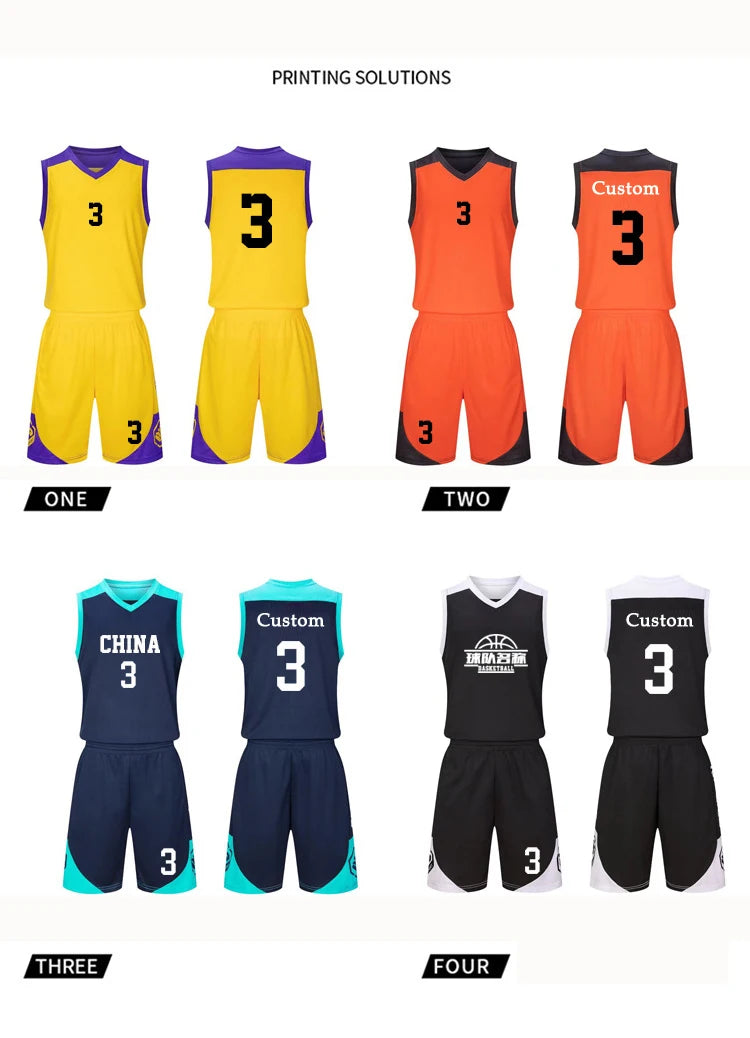 Basketball jersey custom Basketball training suit Adults and Kid clothes Sports vest Men Boys Basketball jersey Sets Large size