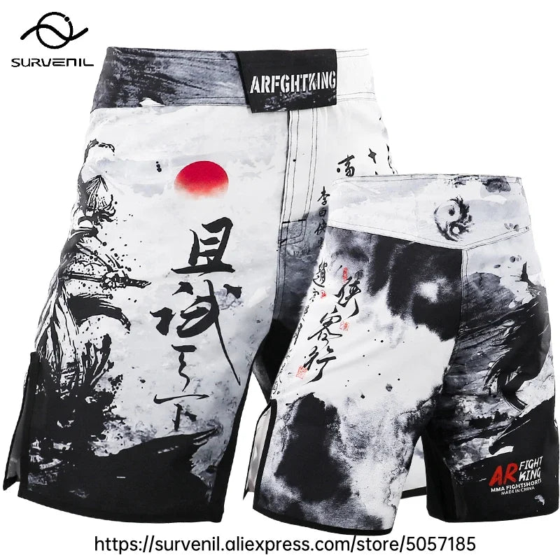 MMA Shorts Kickboxing Short Men's Fight Shorts Mixed Martial Arts BJJ Jiu Jitsu Muay Thai Pants Grappling Boxing Training Trunks