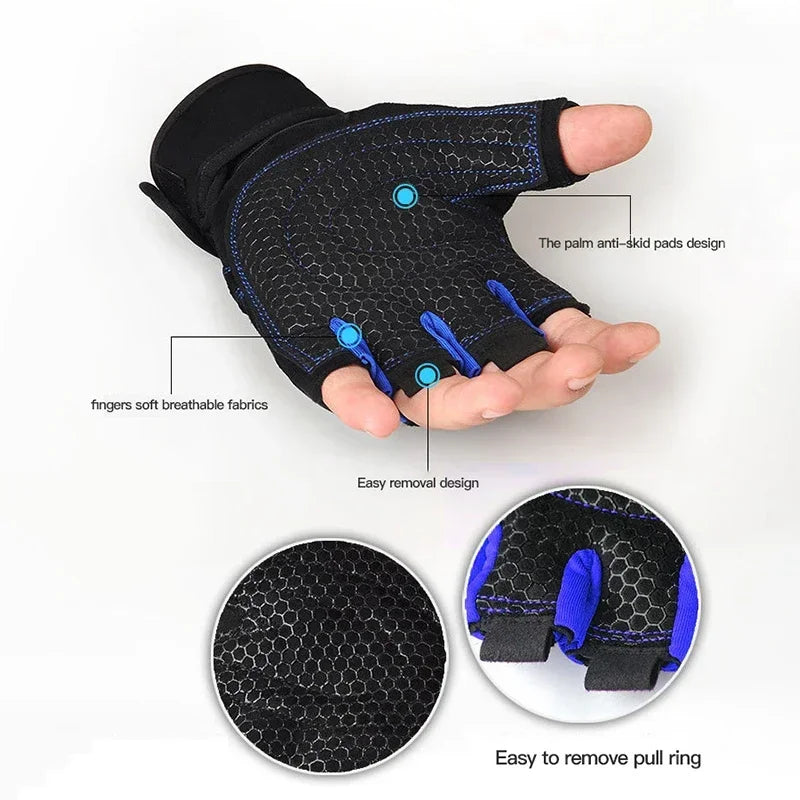 Fitness Half Finger Gloves Men and Women Wrist Guard Sports Dumbbell Riding Non Slip Horizontal Bar Exercise Training Hunting