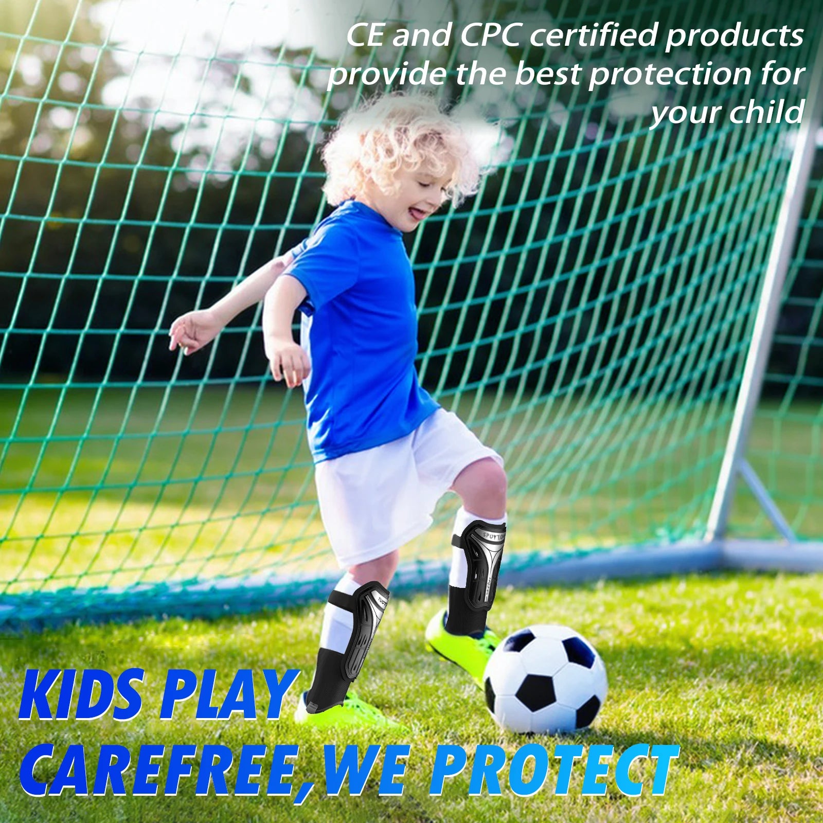 Sportout Soccer Shin Guards for Kids Adults, Youth Soccer Gear with Protective Hard Shell for Boys, Girls, and Mens. Soccer Shin