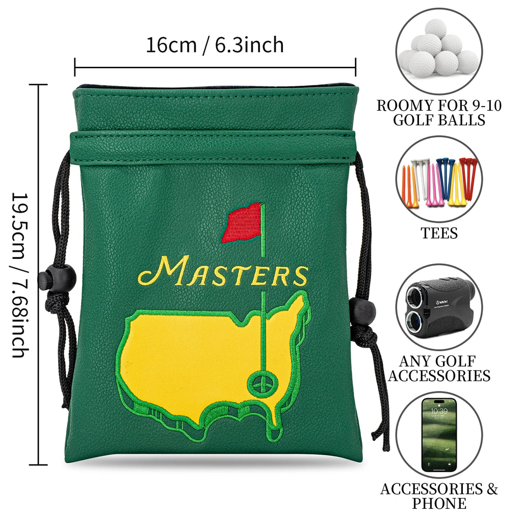 [Green Golf Bag] Portable Valuable Item Bag | Sealed with drawstring, perfect for storing golf balls and golf accessories