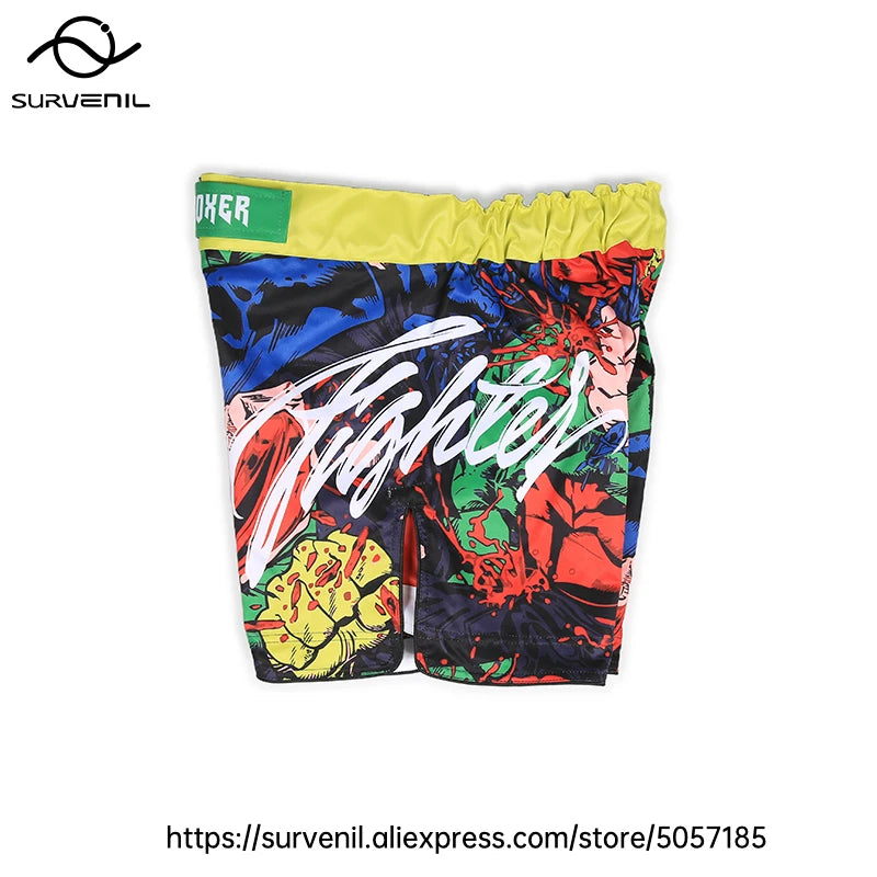 MMA Shorts Men Women Pro Style Fight Shorts for Muay Thai BJJ Training Quick Dry Split Design Jiu Jitsu Boxing Grappling Shorts