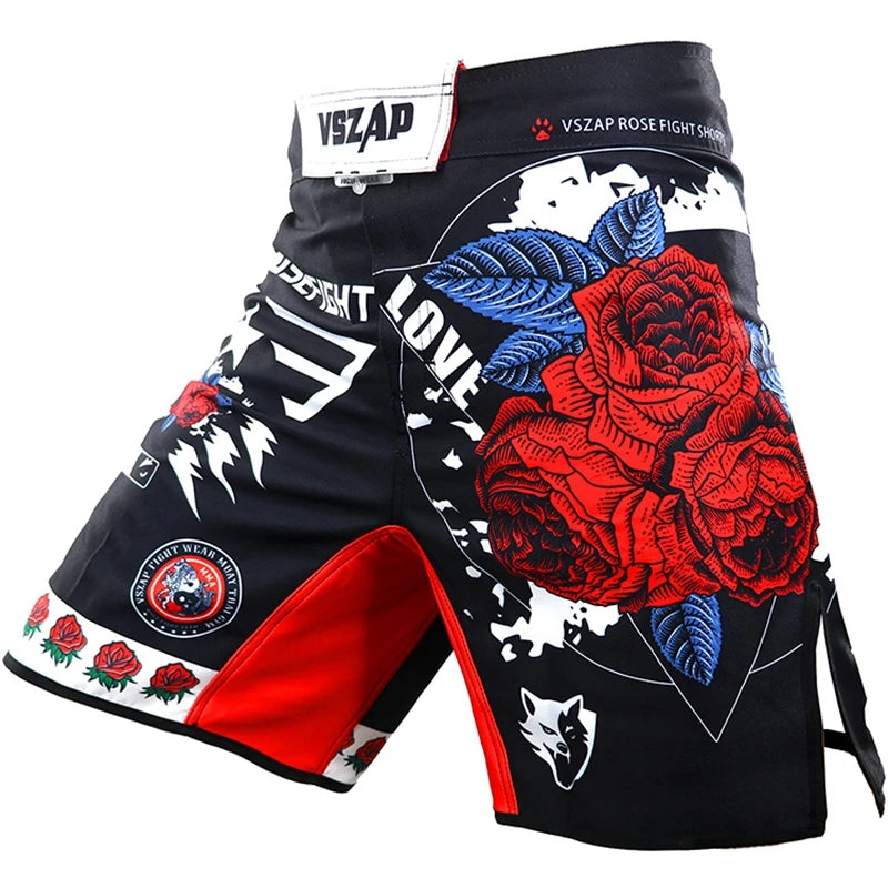 MMA Shorts Men's Boxing Pants VSZAP Kickboxing Training Grappling Shorts Gym Breathable Martial Arts Muay Thai Cage Fight Wear