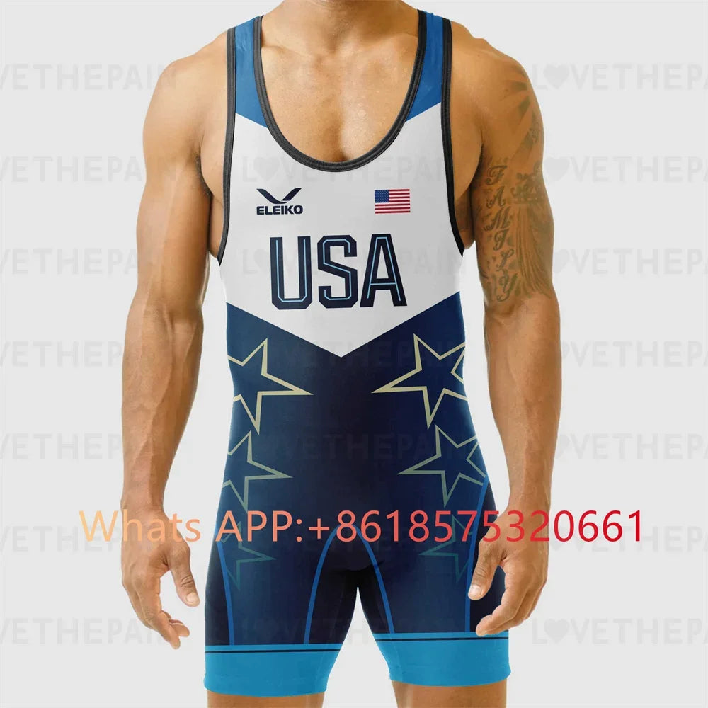 ELEIKO Men's Wrestling Singlets Competition Freestyle