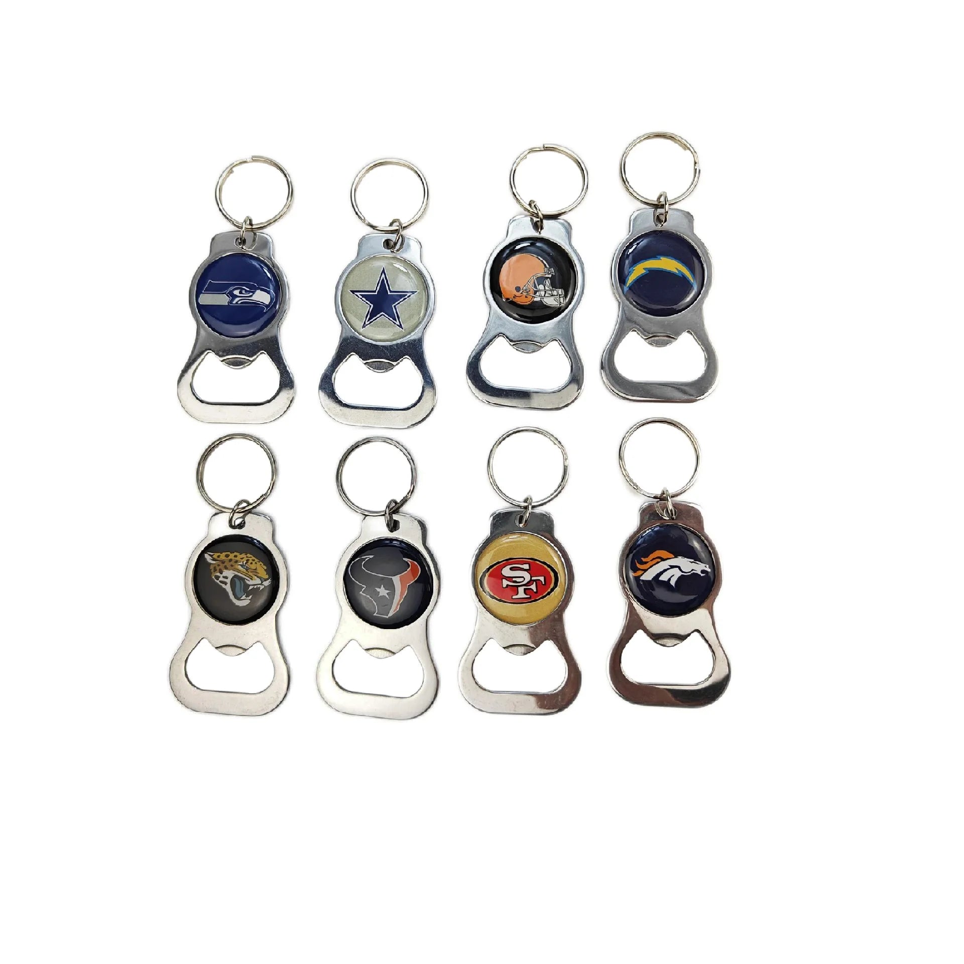 Beer Bottle Opener Keychain Stainless Steel Football nfl Charm Keychains Jewelry Gift