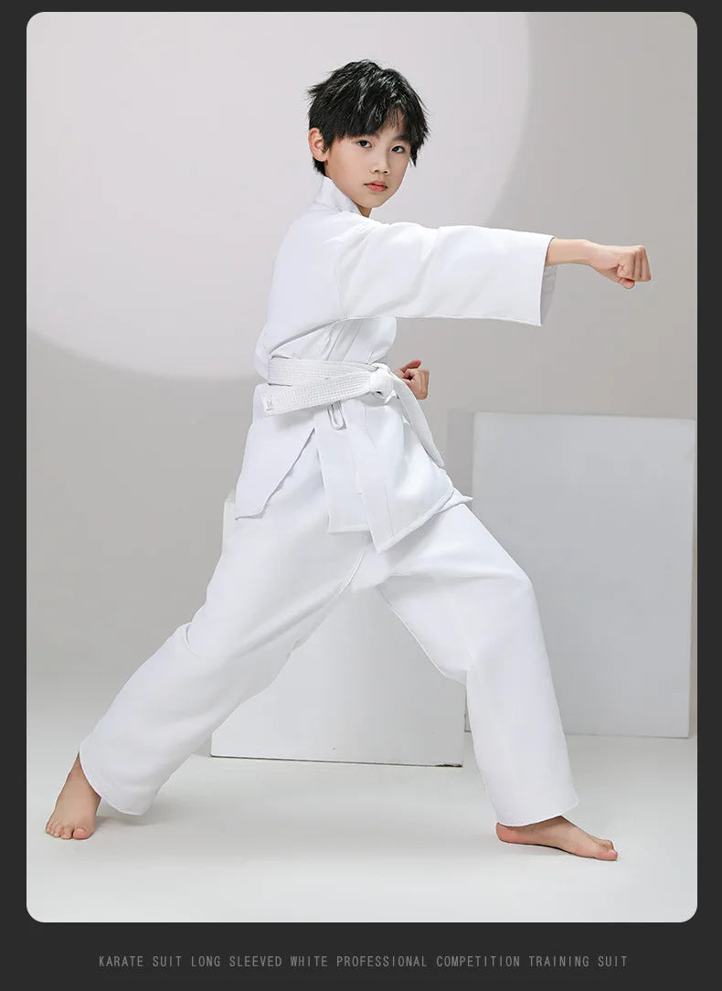 New Breathable karate uniform for kids and adults lightweight pants and jackets martial arts uniform with free belt for students