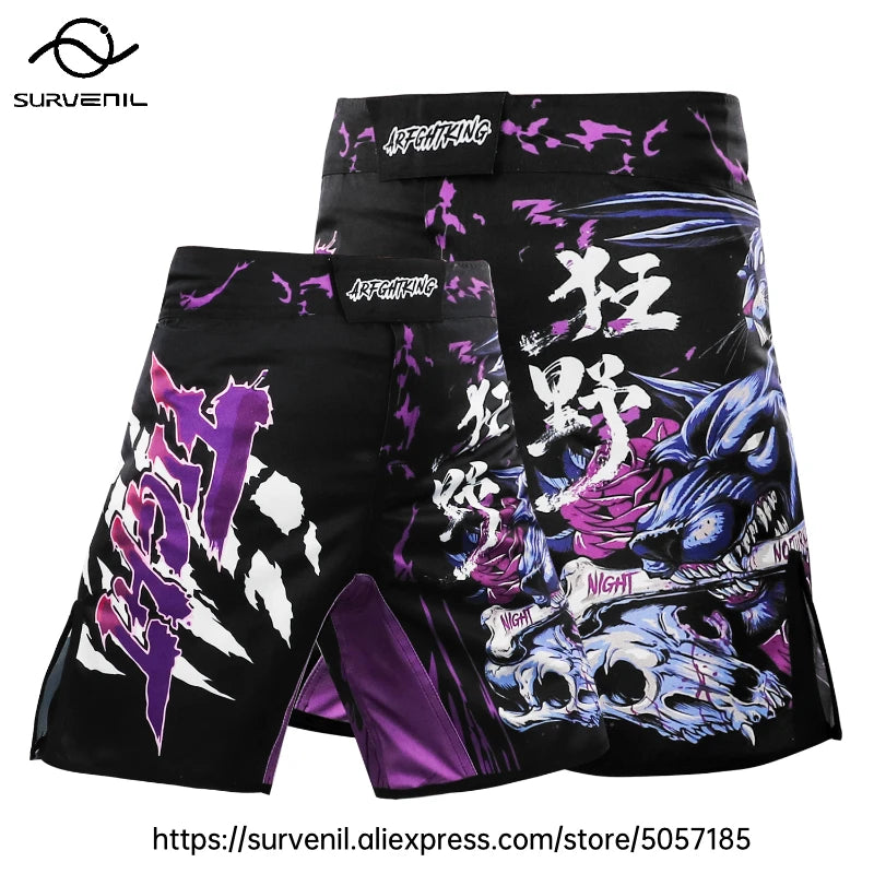 MMA Shorts Kickboxing Short Men's Fight Shorts Mixed Martial Arts BJJ Jiu Jitsu Muay Thai Pants Grappling Boxing Training Trunks