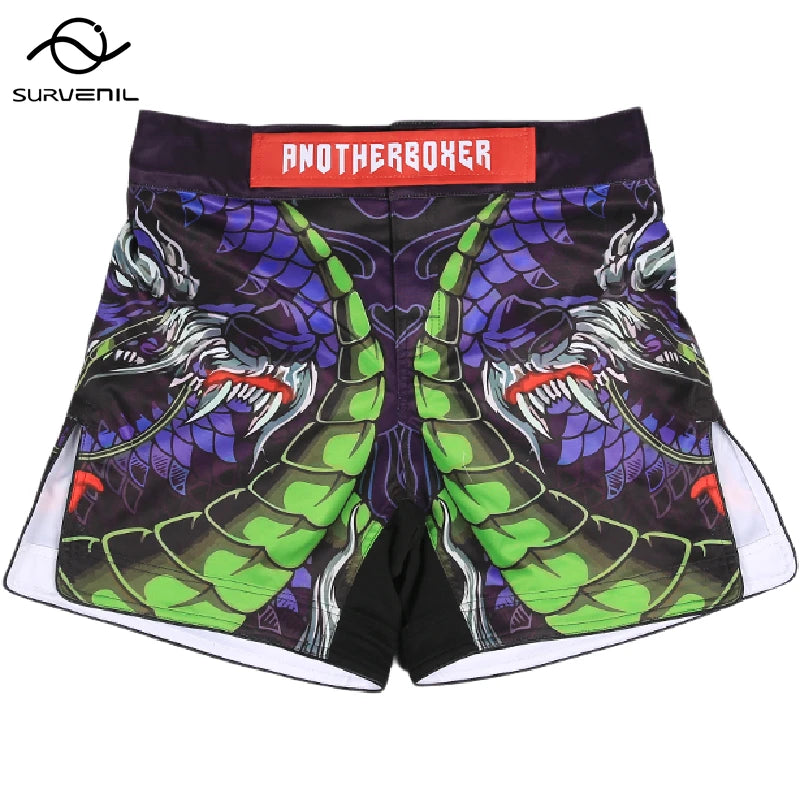 MMA Shorts Men Women Pro Style Fight Shorts for Muay Thai BJJ Training Quick Dry Split Design Jiu Jitsu Boxing Grappling Shorts
