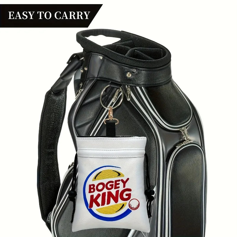 Fashionable golf valuable item white bag, golf bag with drawstring closure, golf handbag, portable golf bag