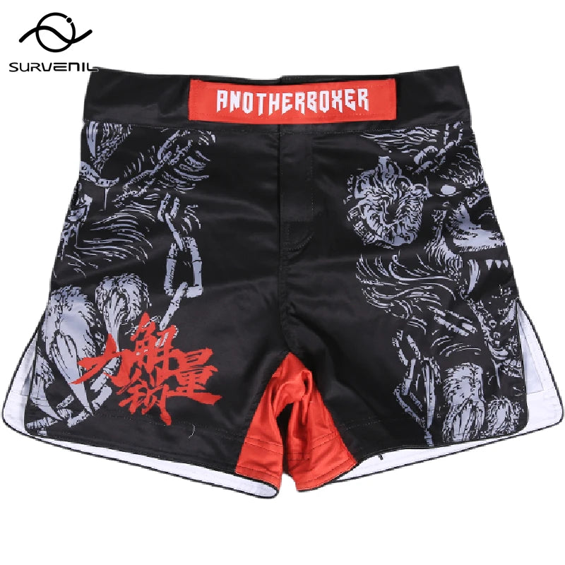 MMA Shorts Men Women Pro Style Fight Shorts for Muay Thai BJJ Training Quick Dry Split Design Jiu Jitsu Boxing Grappling Shorts