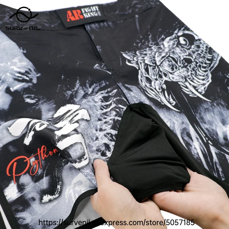 MMA Shorts Kickboxing Short Men's Fight Shorts Mixed Martial Arts BJJ Jiu Jitsu Muay Thai Pants Grappling Boxing Training Trunks