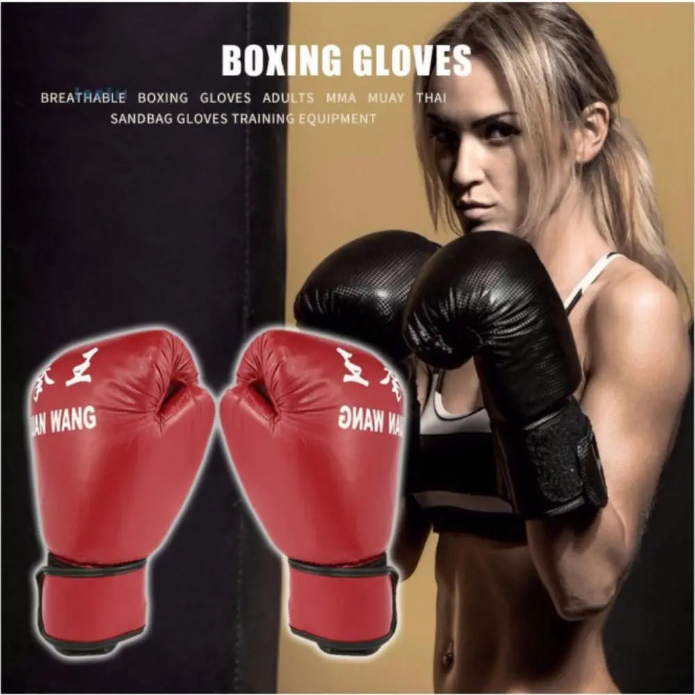 Durable PU Leather Punching Bag Red Black with Gloves Boxing Sandbag Oxford Cloth Training Bag Adult Kids