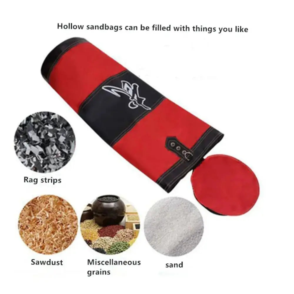 Durable PU Leather Punching Bag Red Black with Gloves Boxing Sandbag Oxford Cloth Training Bag Adult Kids